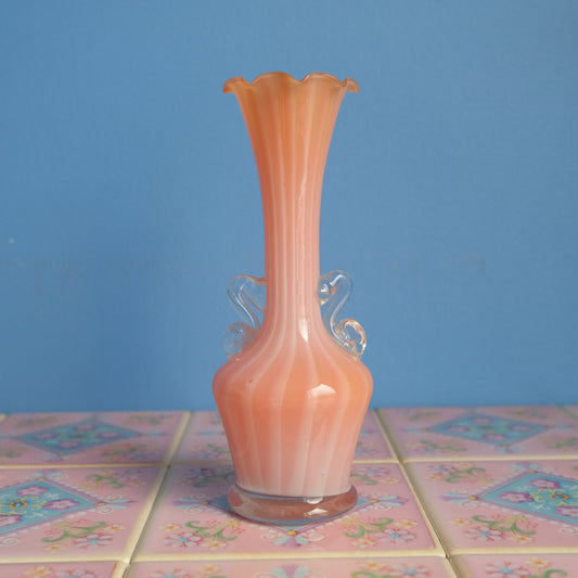 Vintage orange striped vase