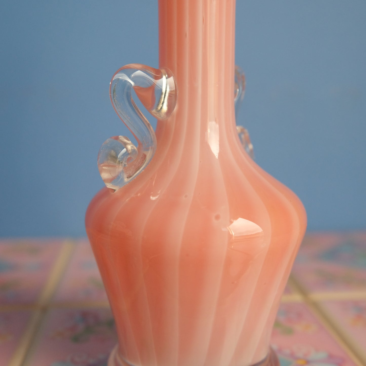 Vintage orange striped vase