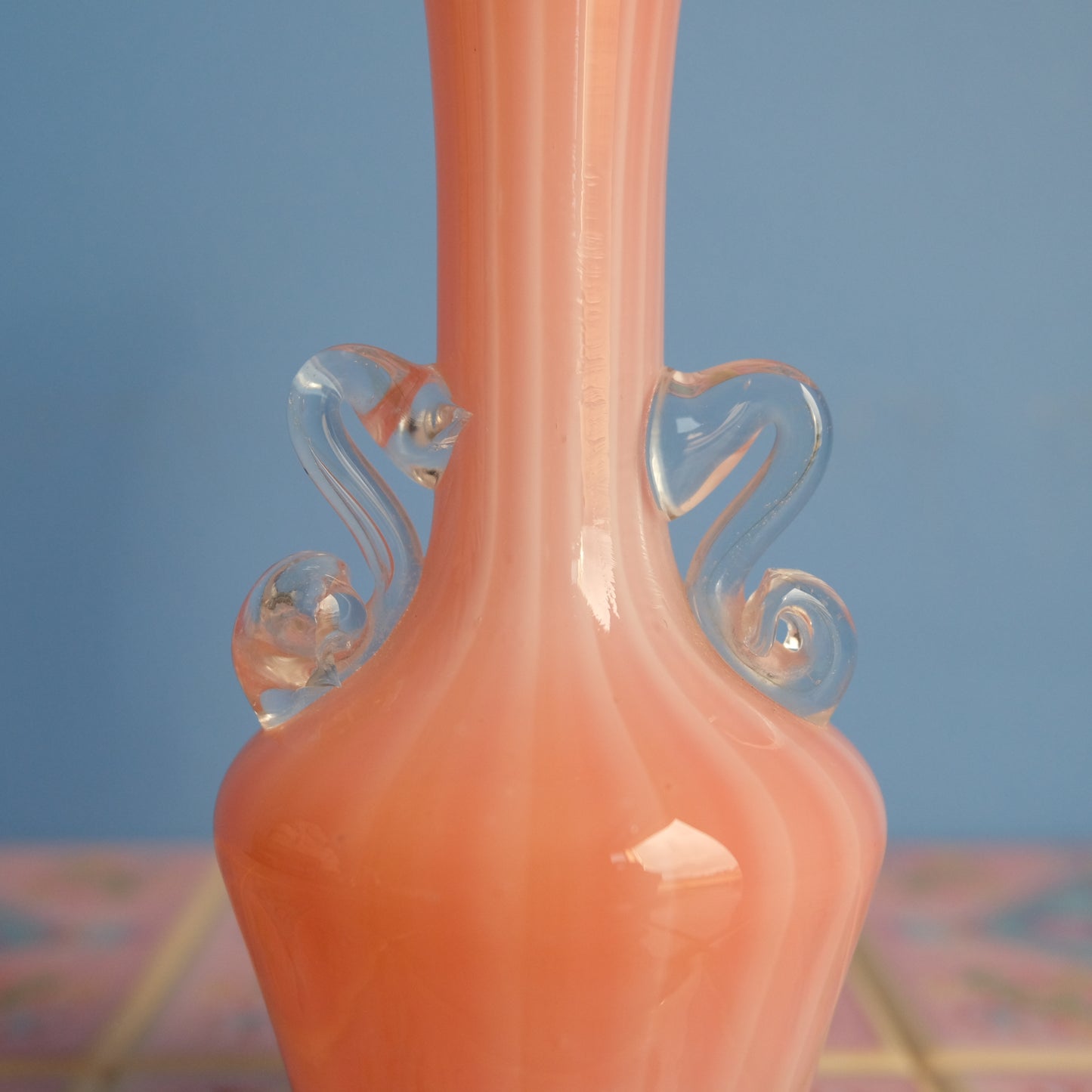 Vintage orange striped vase