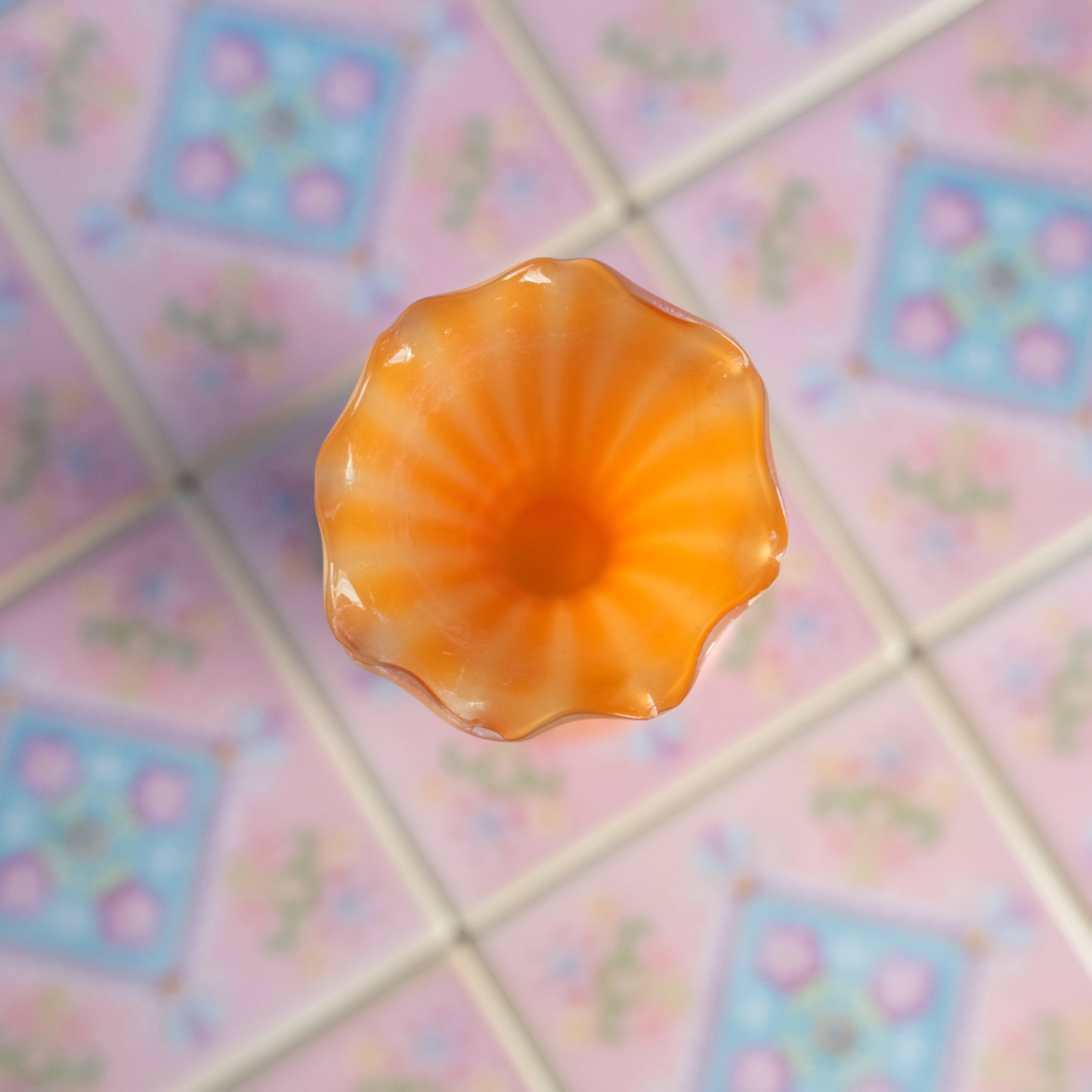 Vintage orange striped vase
