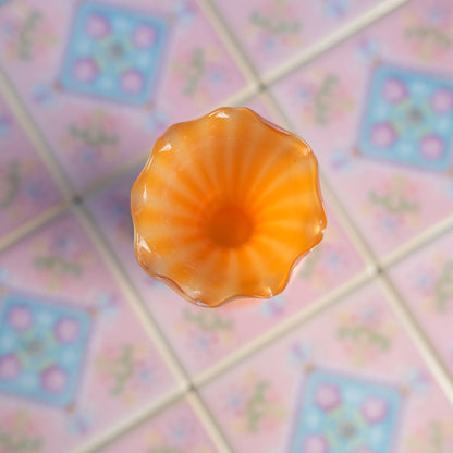 Vintage orange striped vase