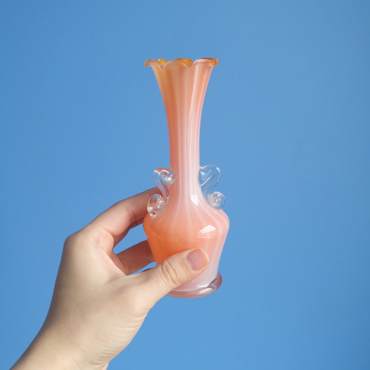 Vintage orange striped vase