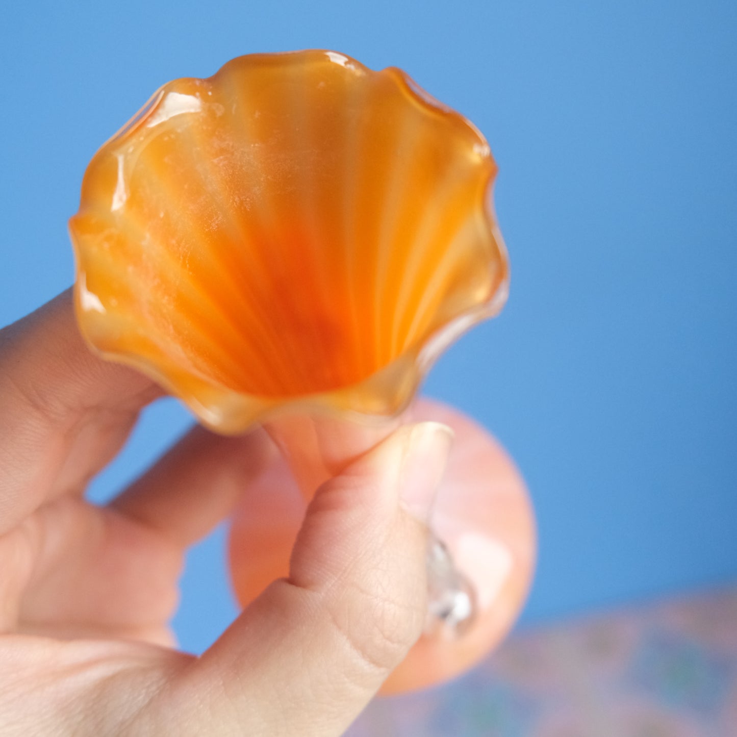 Vintage orange striped vase