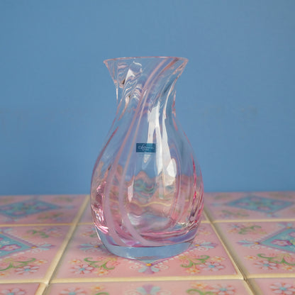 Vintage Caithness pink swirl mini vase