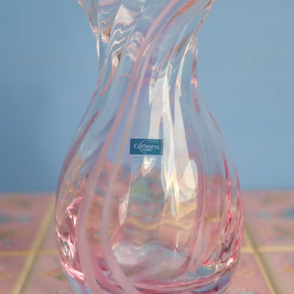 Vintage Caithness pink swirl mini vase