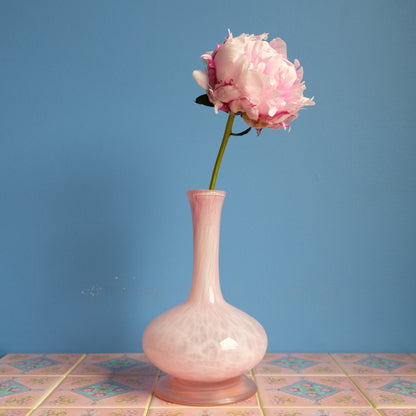 Vintage baby pink marble vase