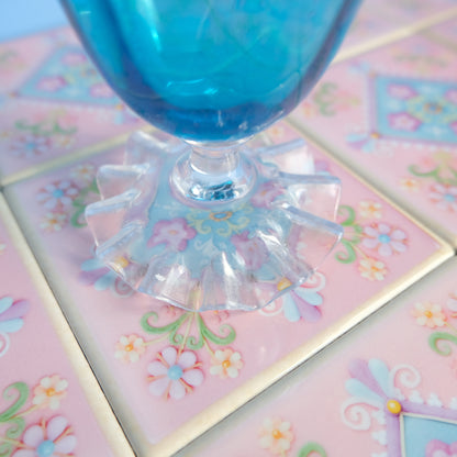Antique hand blown blue vase
