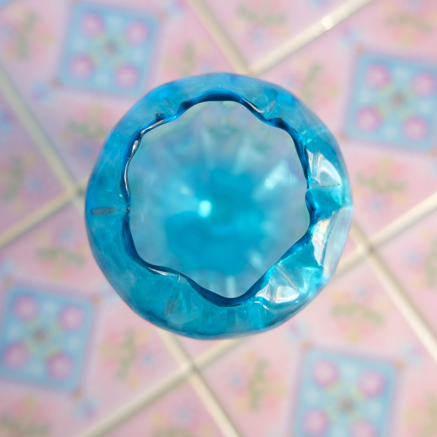Antique hand blown blue vase