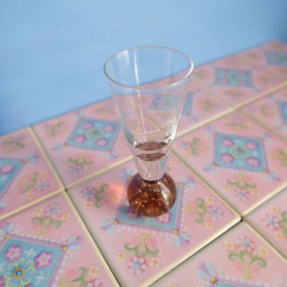 Vintage orange bubble glass bud vase
