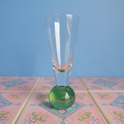 Vintage green bubble glass bud vase
