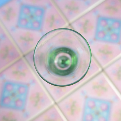 Vintage green bubble glass bud vase