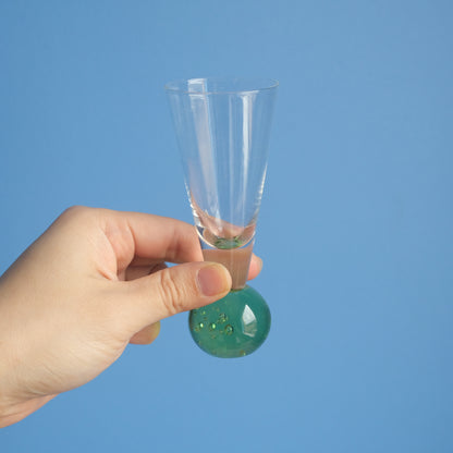 Vintage green bubble glass bud vase