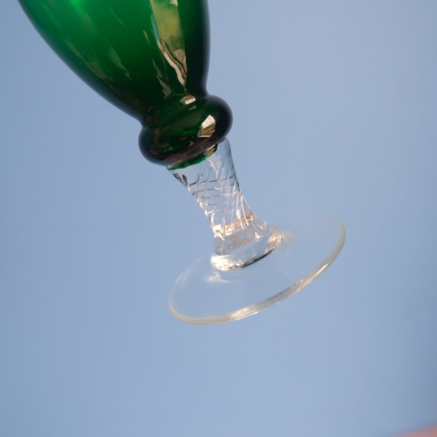 Vintage green slim vase