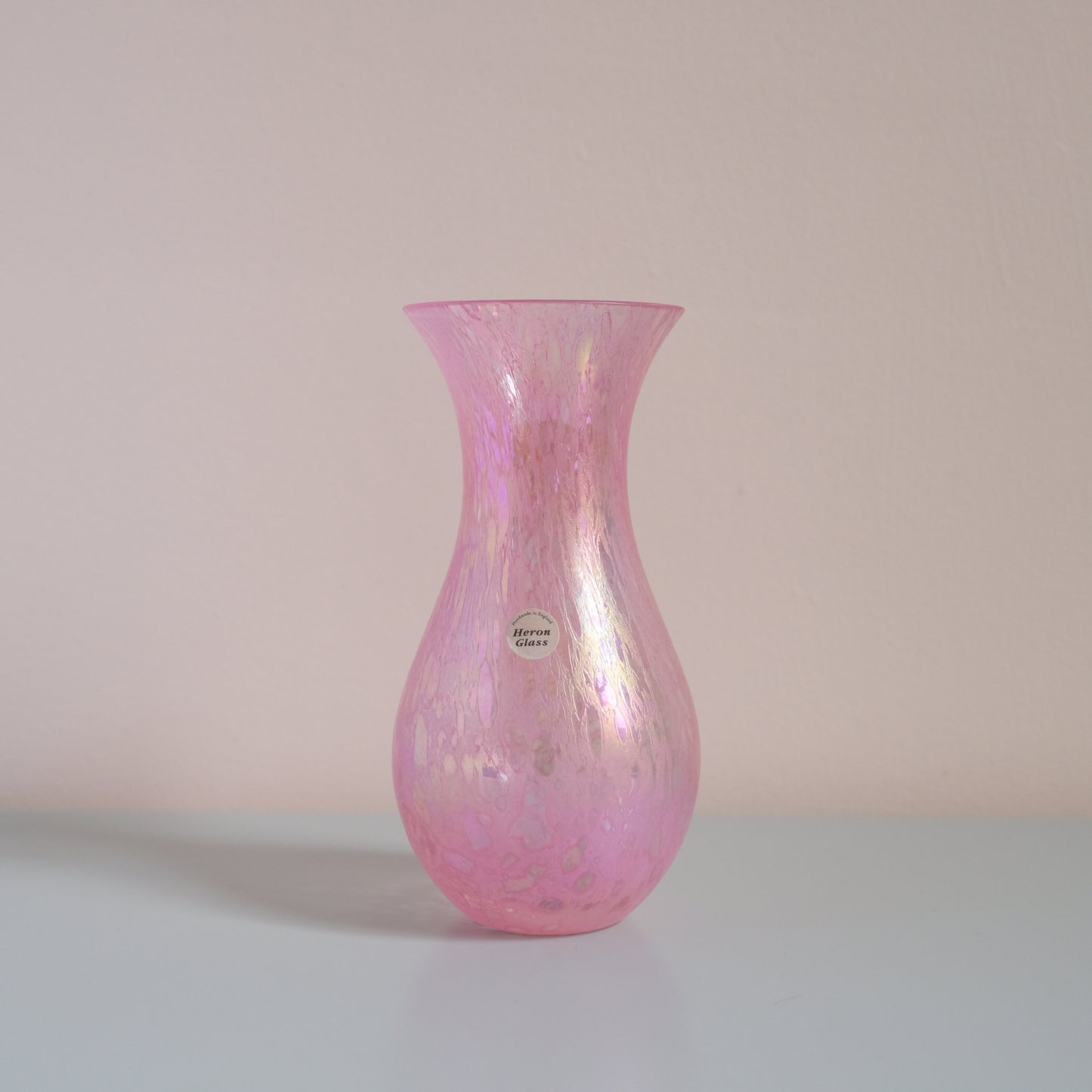 Vintage Heron Glass Pink Vase