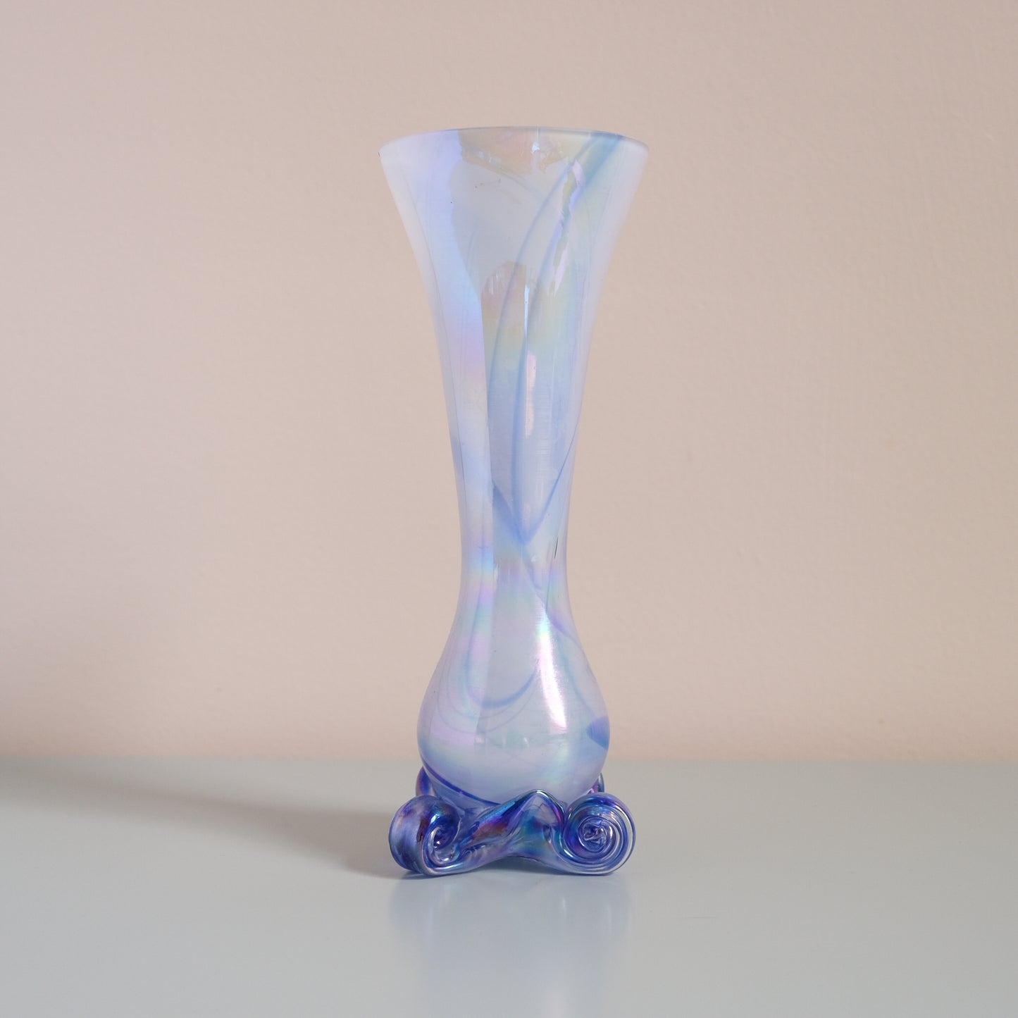 Vintage Luster White x Blue Vase