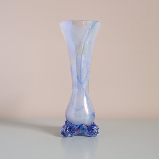 Vintage Luster White x Blue Vase
