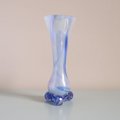 Vintage Luster White x Blue Vase