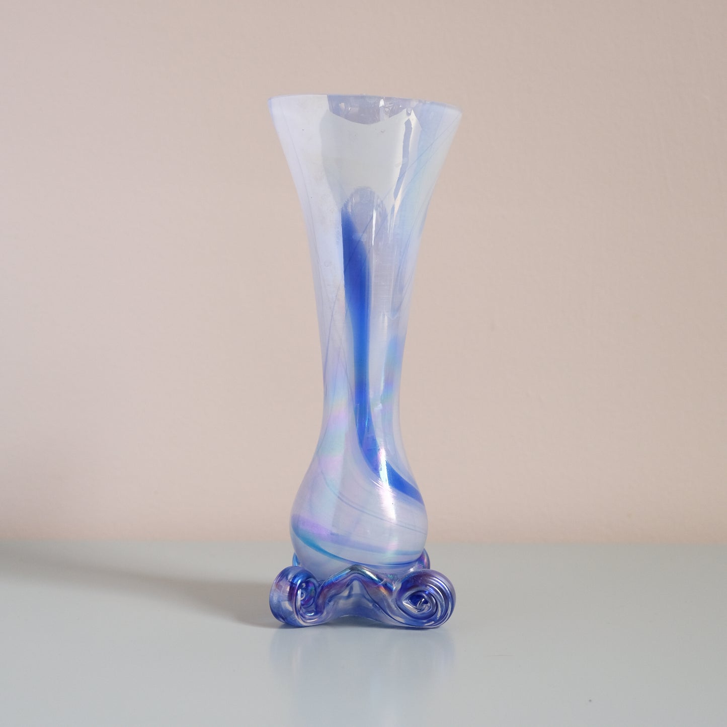 Vintage Luster White x Blue Vase