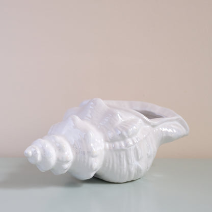 Vintage Conch Sea Shell Planter Pot Vase