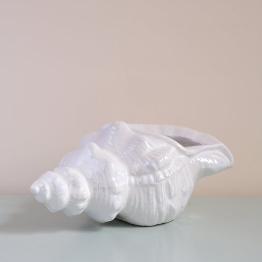 Vintage Conch Sea Shell Planter Pot Vase