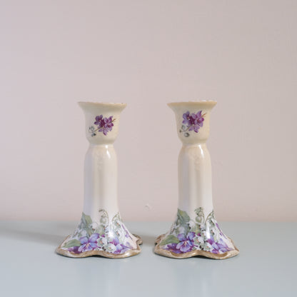 Vintage Pair Of Vioret Candle Holders