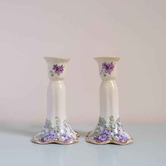 Vintage Pair Of Vioret Candle Holders
