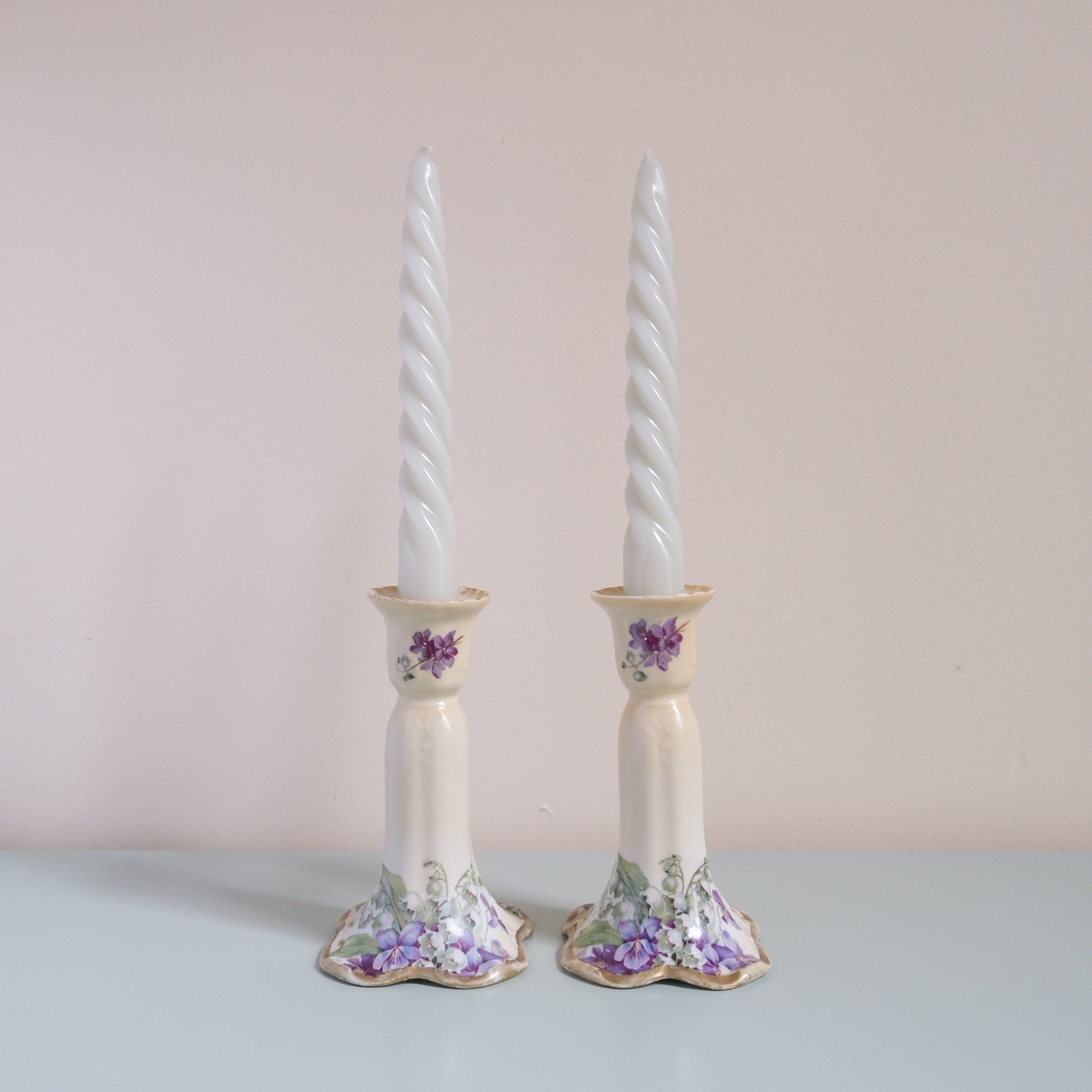 Vintage Pair Of Vioret Candle Holders