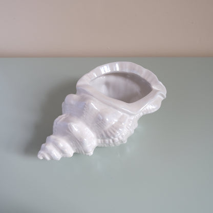 Vintage Conch Sea Shell Planter Pot Vase