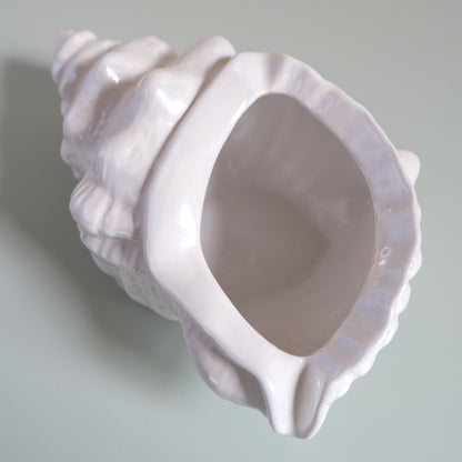 Vintage Conch Sea Shell Planter Pot Vase