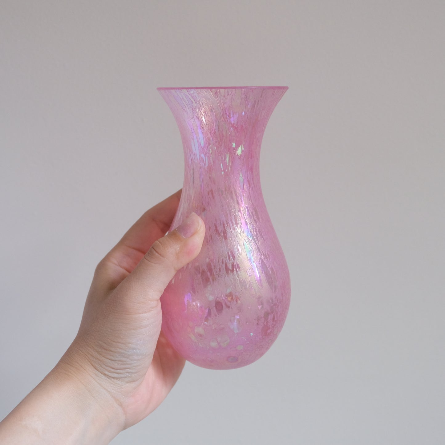 Vintage Heron Glass Pink Vase