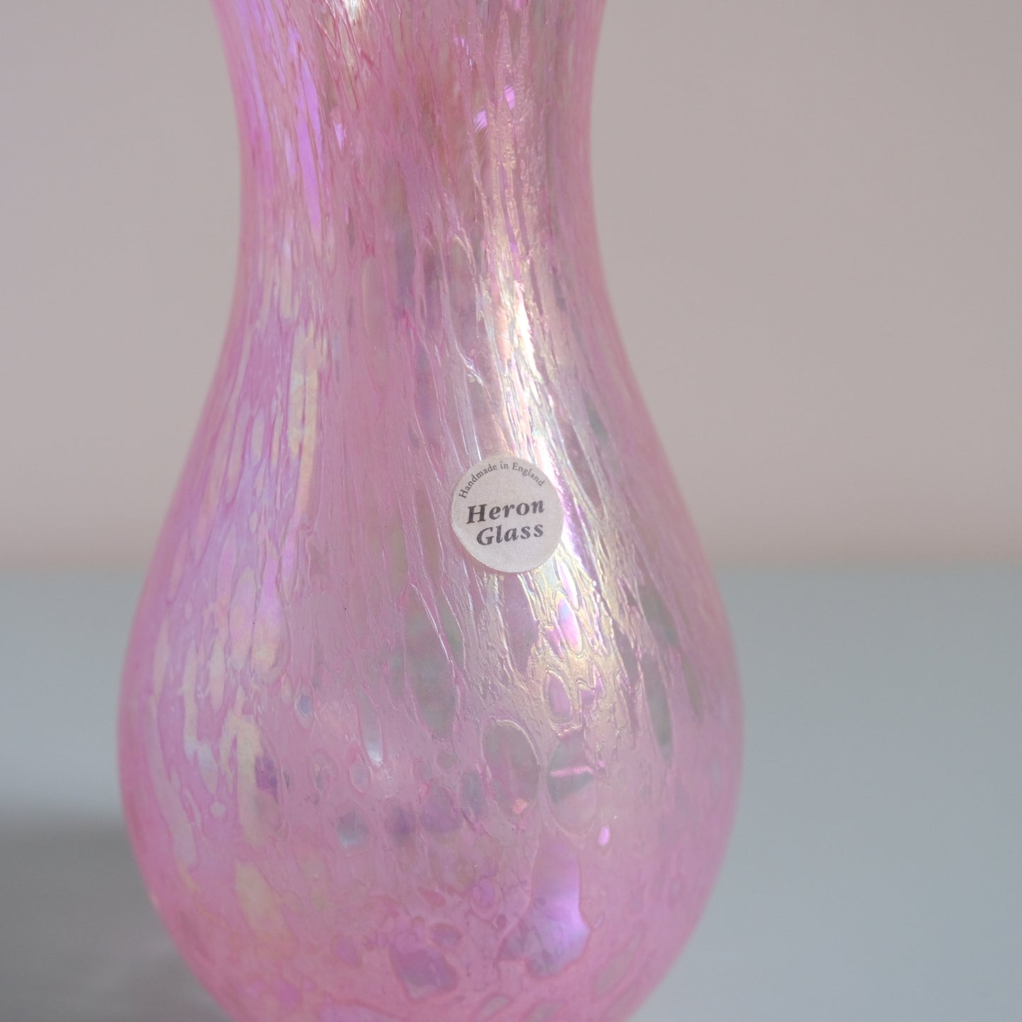 Vintage Heron Glass Pink Vase