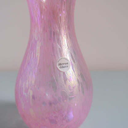 Vintage Heron Glass Pink Vase