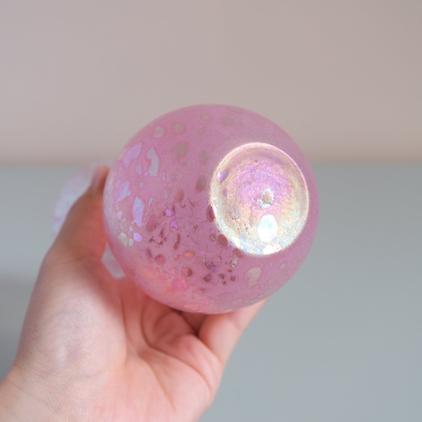 Vintage Heron Glass Pink Vase