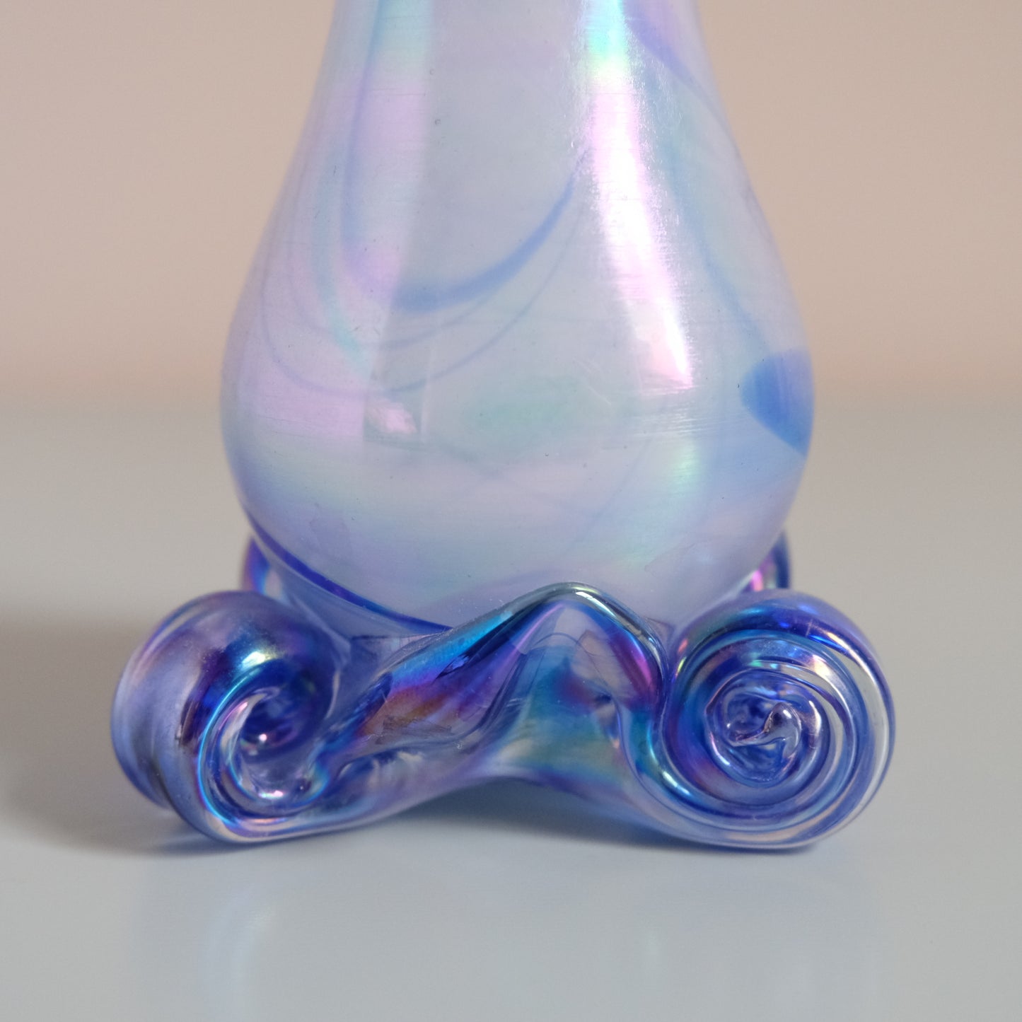 Vintage Luster White x Blue Vase