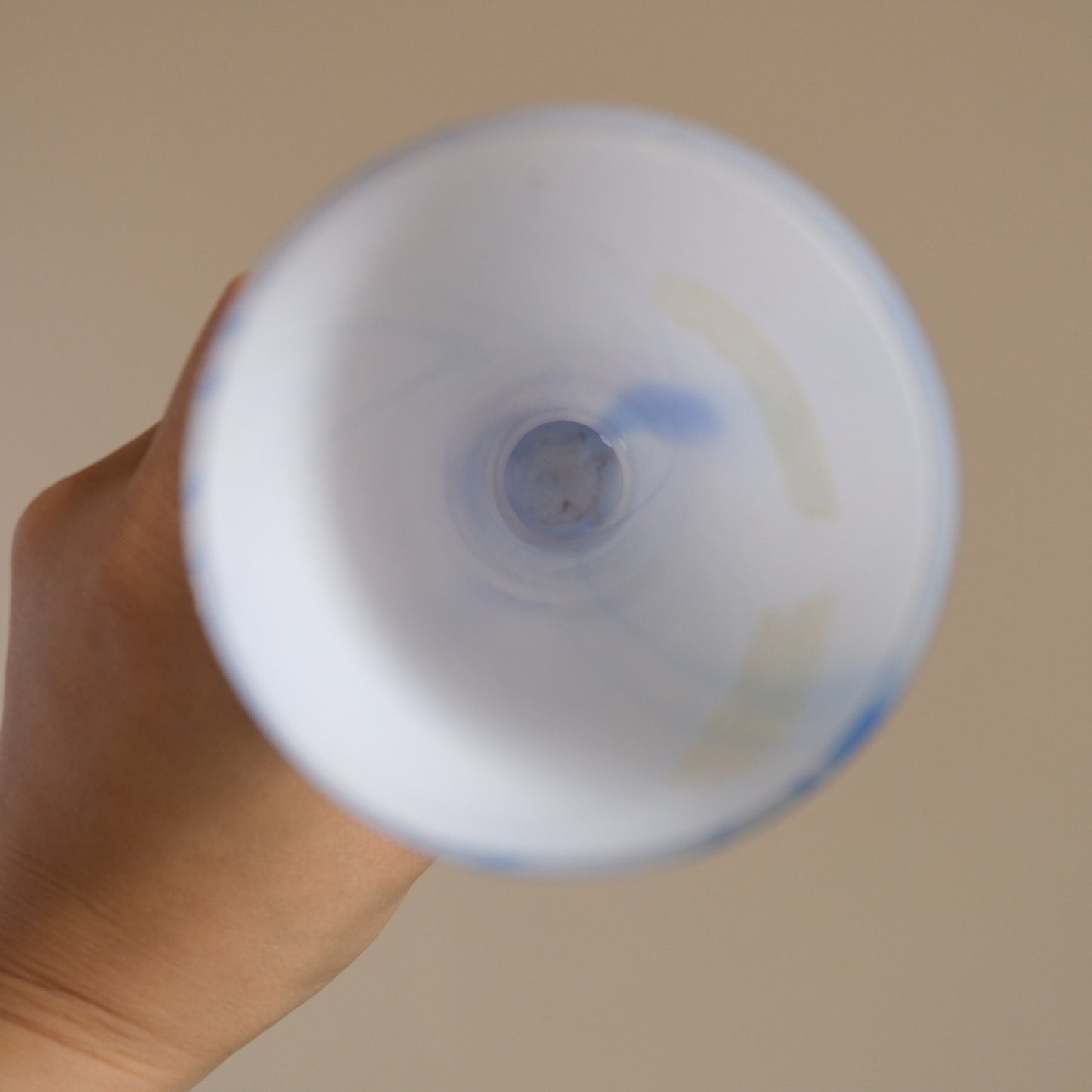 Vintage Luster White x Blue Vase