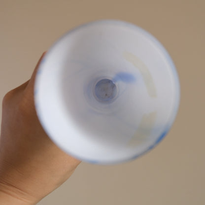 Vintage Luster White x Blue Vase