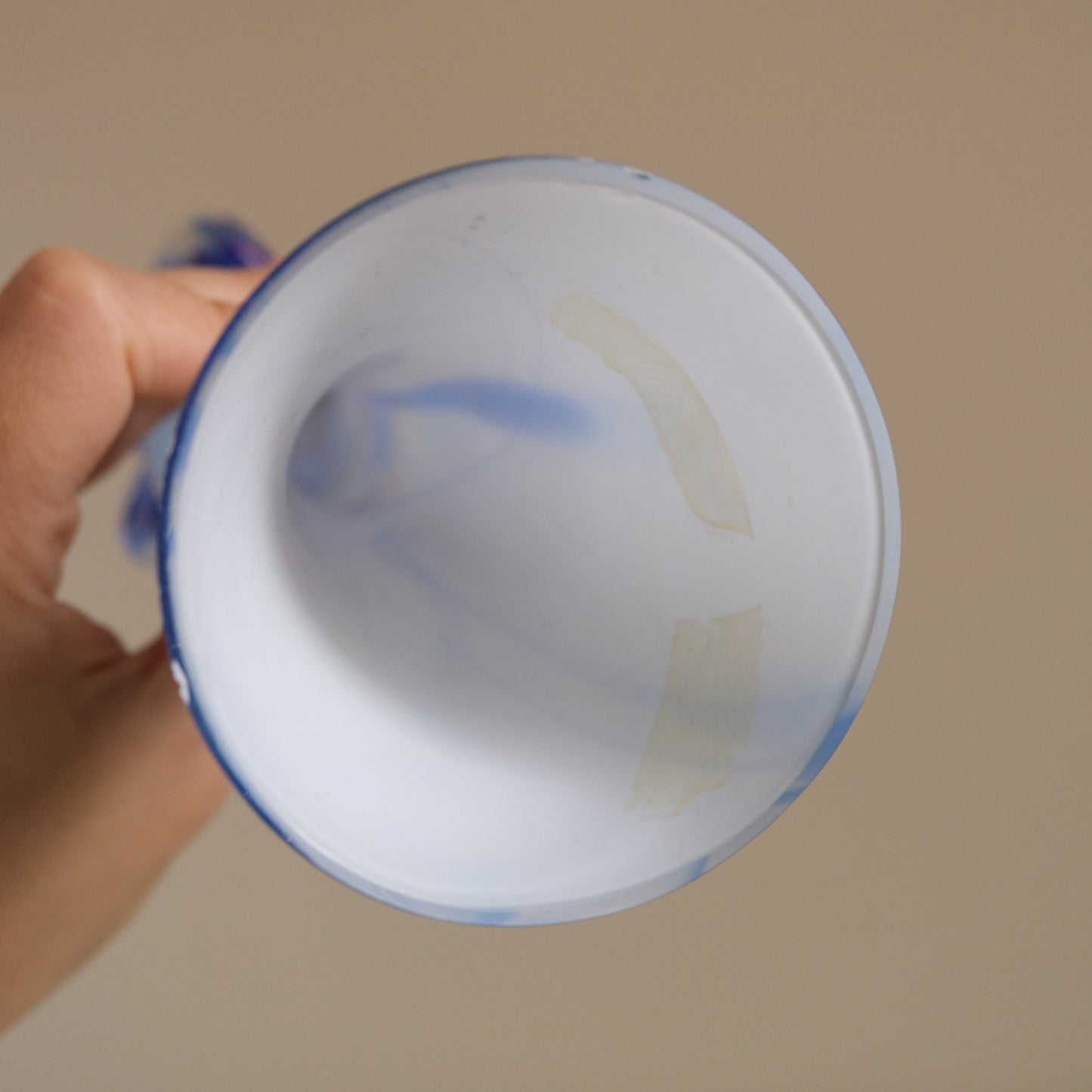 Vintage Luster White x Blue Vase