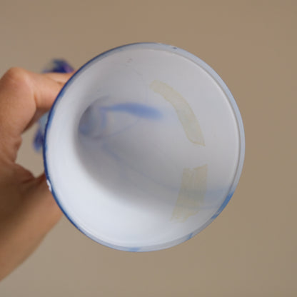 Vintage Luster White x Blue Vase