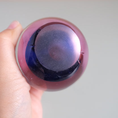 Vintage Pink & Blue Glass Paperweight