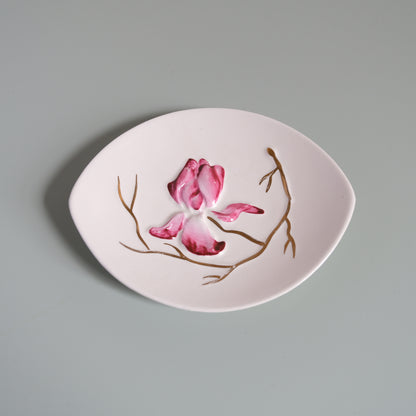 Vintage Carlton Ware Magnolia Trinket Dish - White