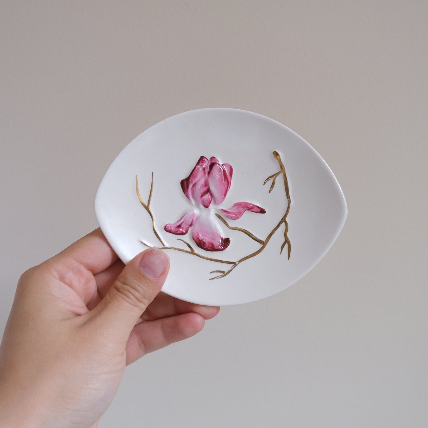 Vintage Carlton Ware Magnolia Trinket Dish - White