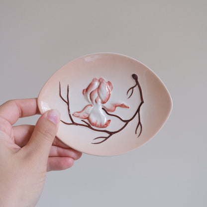 Vintage Carlton Ware Magnolia Trinket Dish - Pink