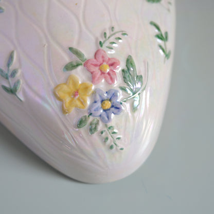 Vintage MALING Lustreware Floral Wall Pocket Vase