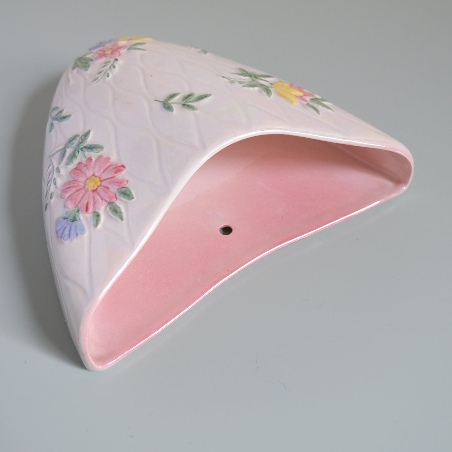 Vintage MALING Lustreware Floral Wall Pocket Vase