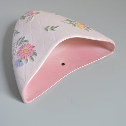 Vintage MALING Lustreware Floral Wall Pocket Vase