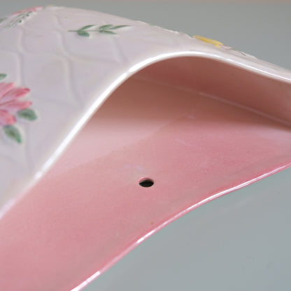 Vintage MALING Lustreware Floral Wall Pocket Vase