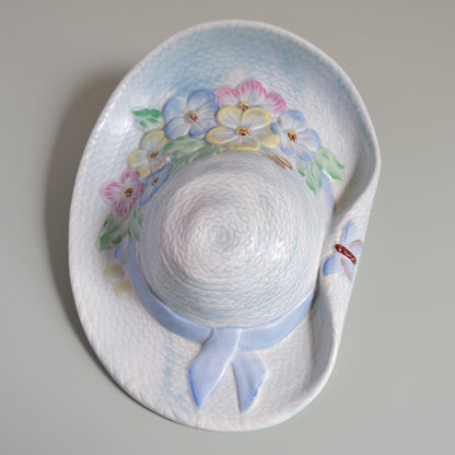 Vintage Beswick Ware Floral Hat Wall Pocket Vase