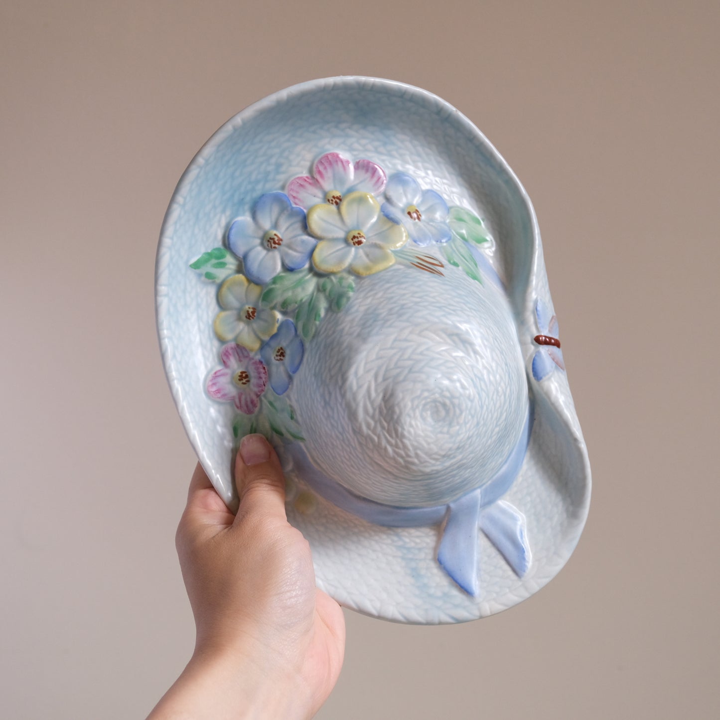 Vintage Beswick Ware Floral Hat Wall Pocket Vase