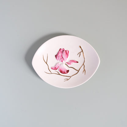Vintage Carlton Ware Magnolia Trinket Dish - White