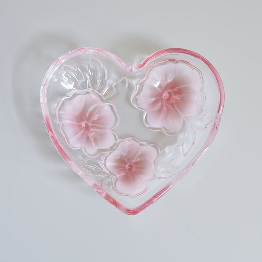 Vintage WALTHER GLAS Pansy Heart Shaped Plate